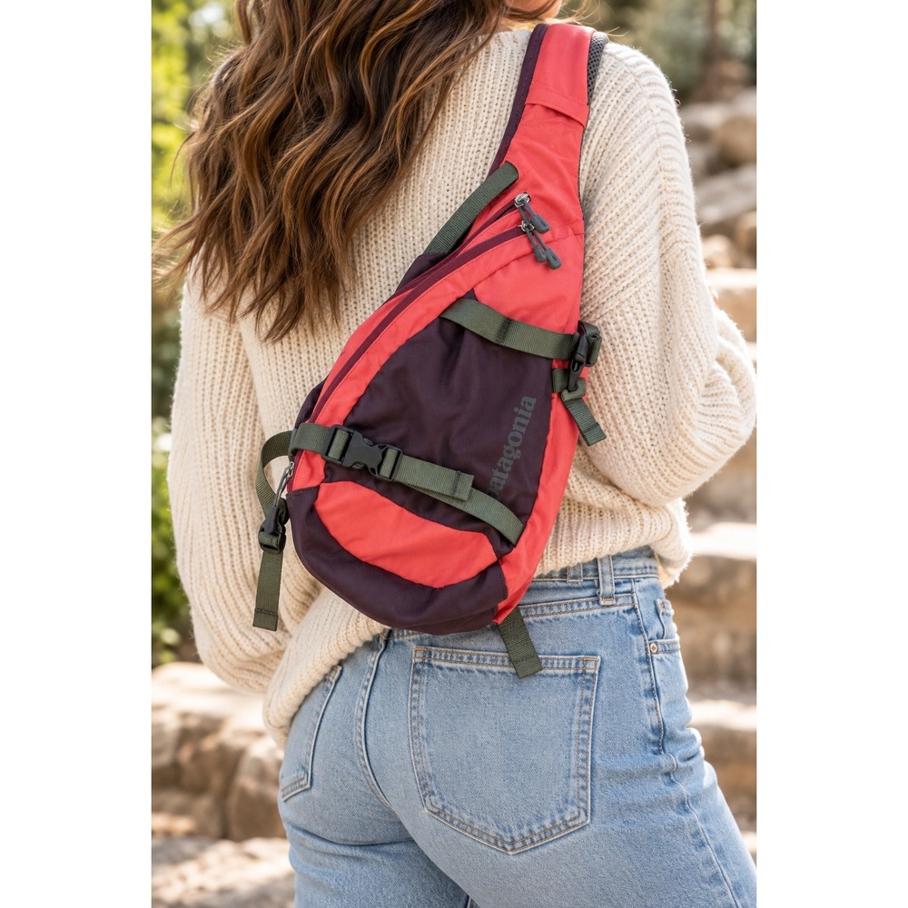 Patagonia Atom Sling Bag Coral Purple Crossbody Hiking Daypack Outdoor Backpack